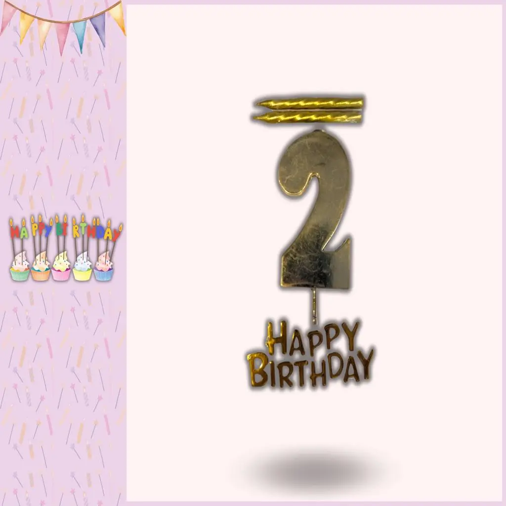 Happy Birthday Golden Number Candle